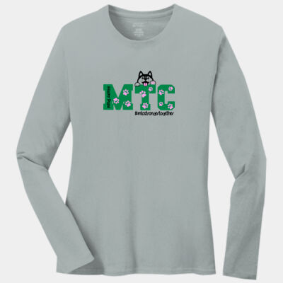 Ladies Long Sleeve Core Cotton Tee full color logo Thumbnail